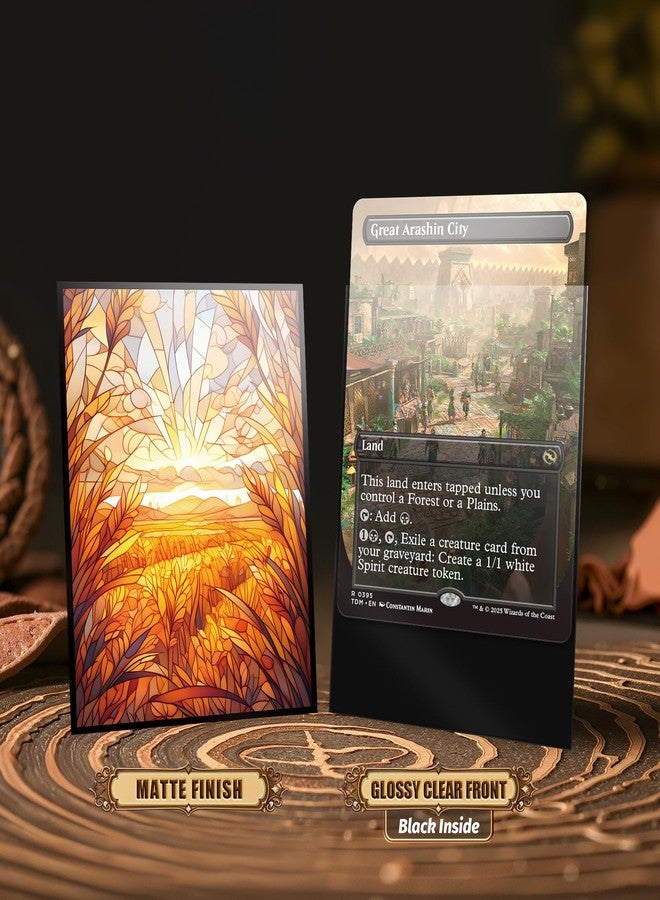 Kiiransr MTG Card Sleeves - Plains- Ultra Clear Front & Matte Finish Back, 100 Count Standard Size Matte Art Sleeve for Magic The Gathering - Image 3
